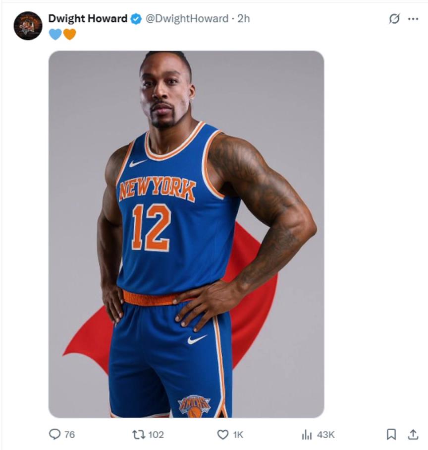 難道說(shuō)？尼克斯步行者G4賽后 霍華德發(fā)推身披尼克斯戰(zhàn)袍